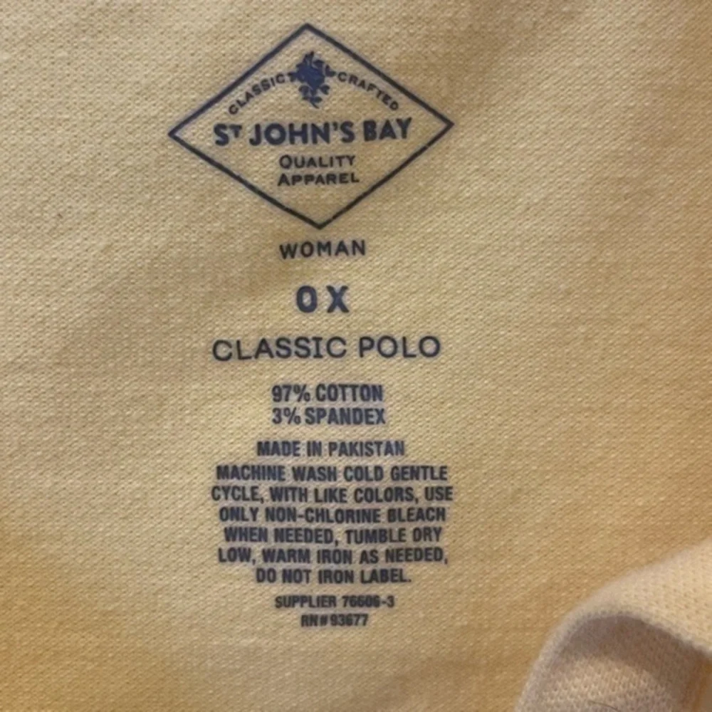 St.John’s Bay | Butter Yellow Short Sleeve Cotton Blend Polo - Picture 3 of 5